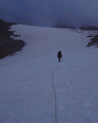 starting up the glacier