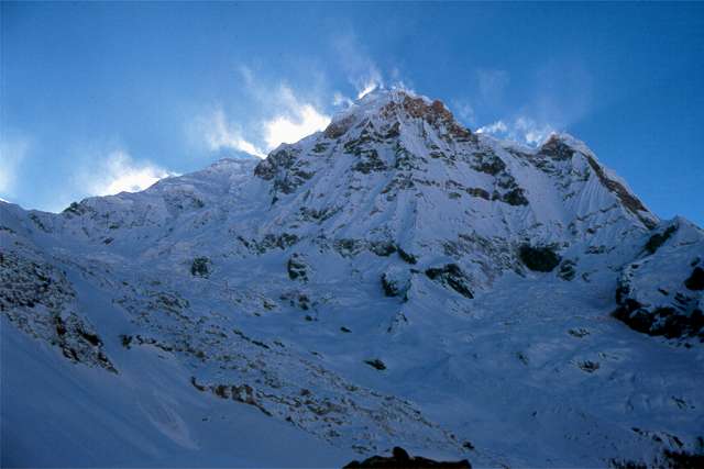 Annapurna South at sunset