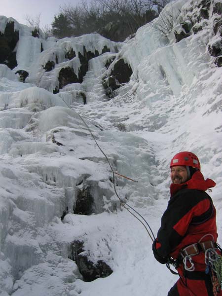 looking up the climb