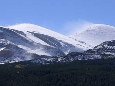 High winds on the peaks