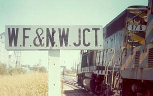 WF&NW Junction sign