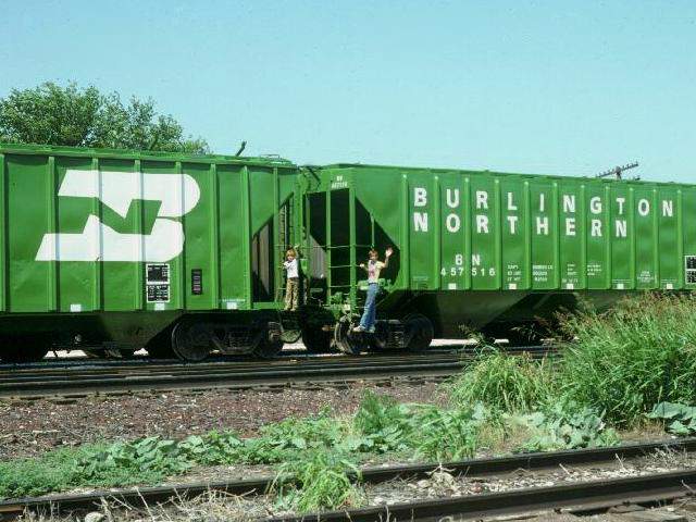 John & Mack & BN grain hoppers